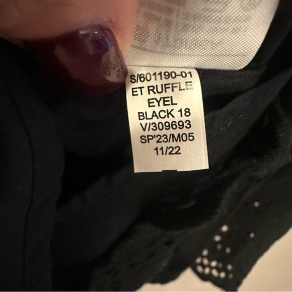 Gap Black Organic Cotton Eyelet Ruffle Mini Dress Size M NWT Romanticcore - Picture 13 of 15